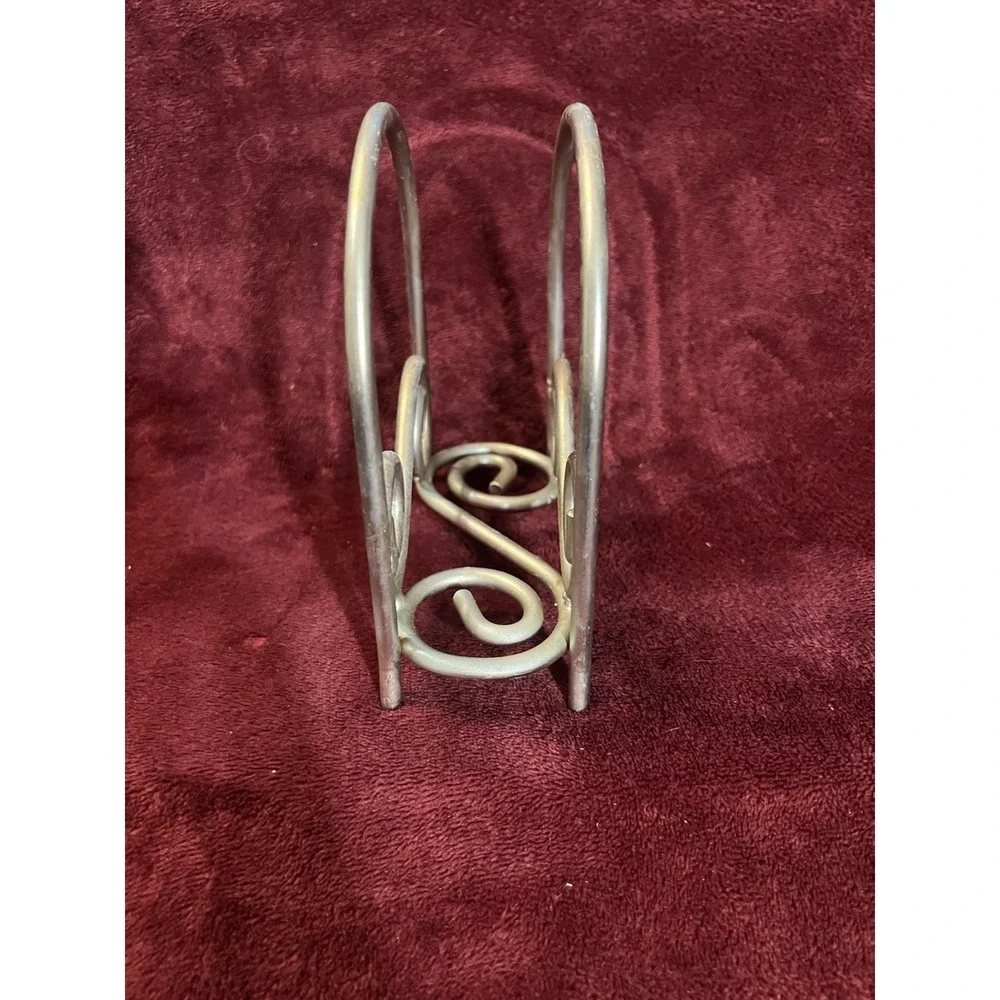 Heavy Metal Napkin Holder - 6in x 5in - Silverish Swirl‎ Design (1879)
